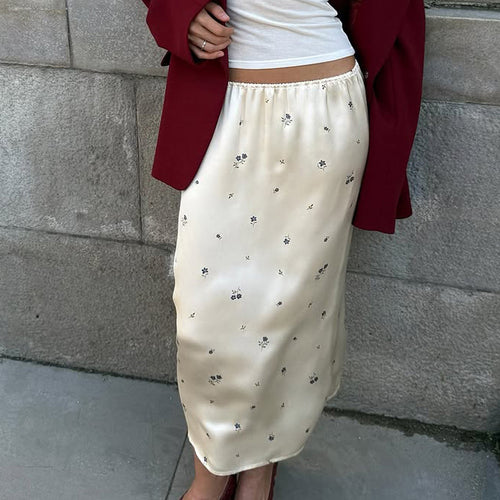 Floral High-Waist Midi Skirt