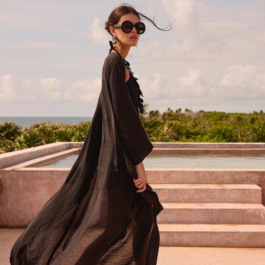 Pure Black One-piece Swimwear