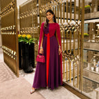 Women's Red Apricot Shawl Maxi Dress