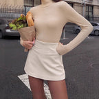 Suede Autumn Winter High Waist Hip Wrapped Skirt