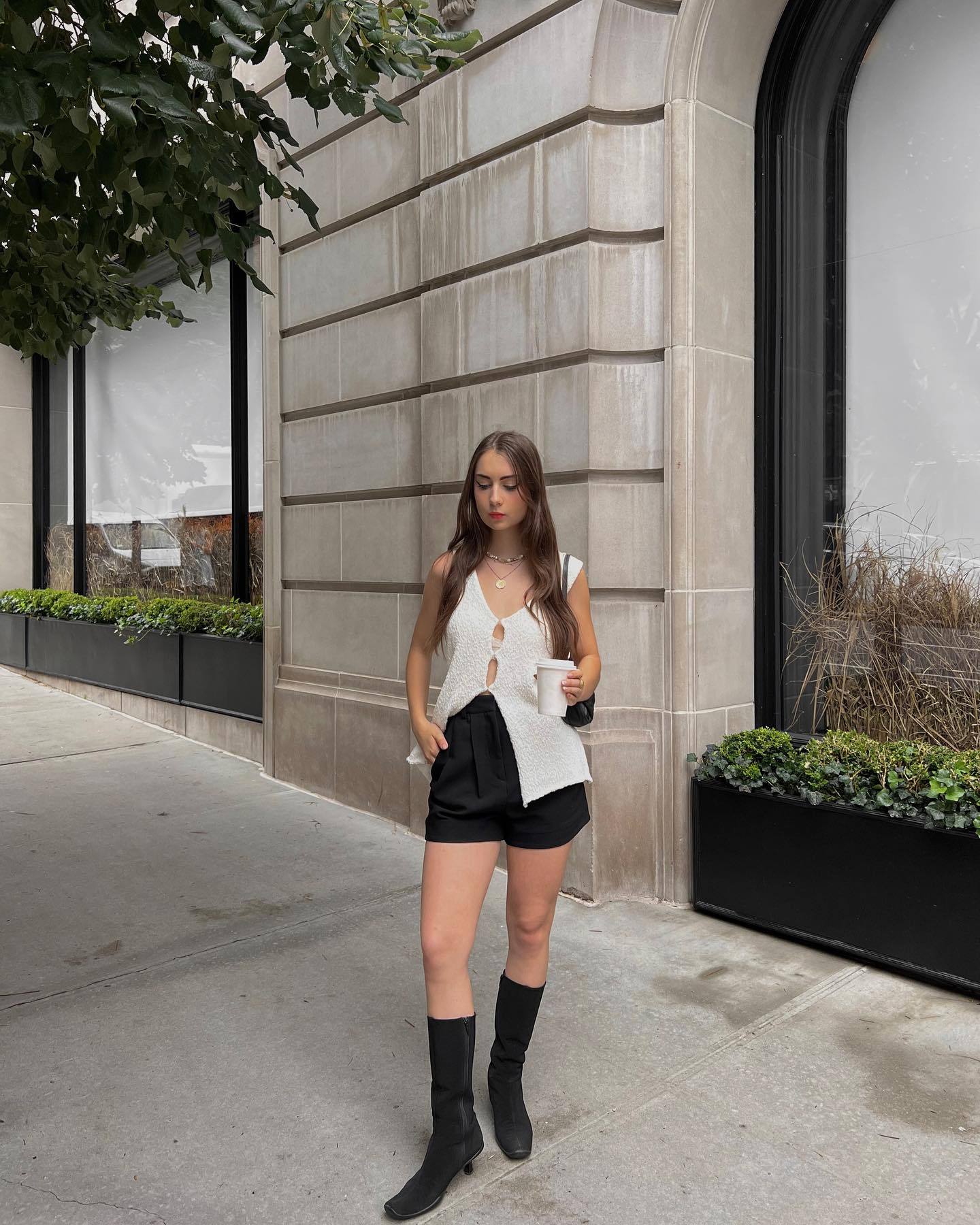 Women's Cutout V-Neck Knit Vest Top