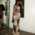 Women Clothing Skirts Suit Sexy Swing Collar SL Backless
