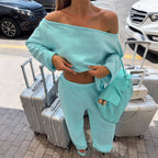 Women's Asymmetric Top & High-Waist Trousers Set