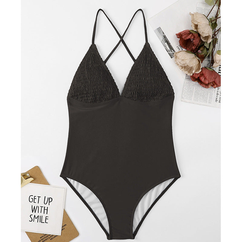 Solid Color One-piece Swimwear