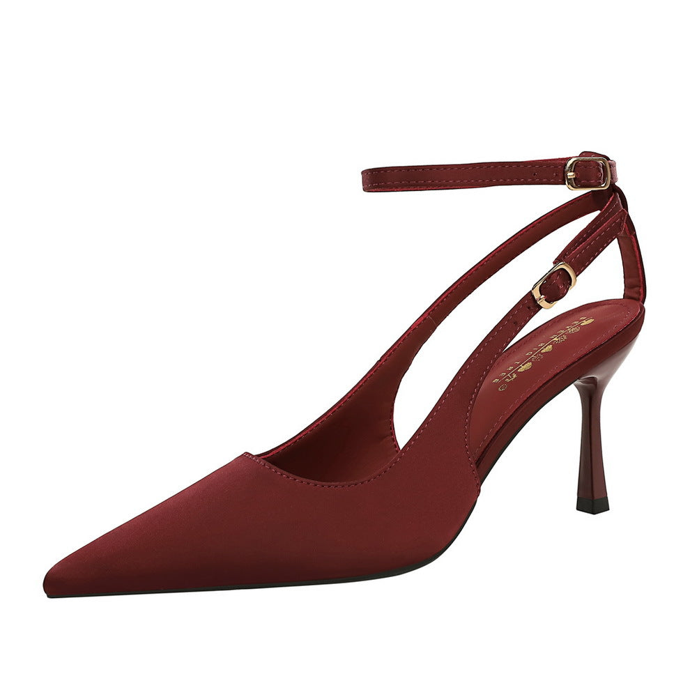 Women's Leopard-Print Satin Stiletto Heels