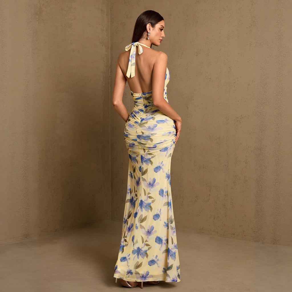 Women's Halter Pleated Dress