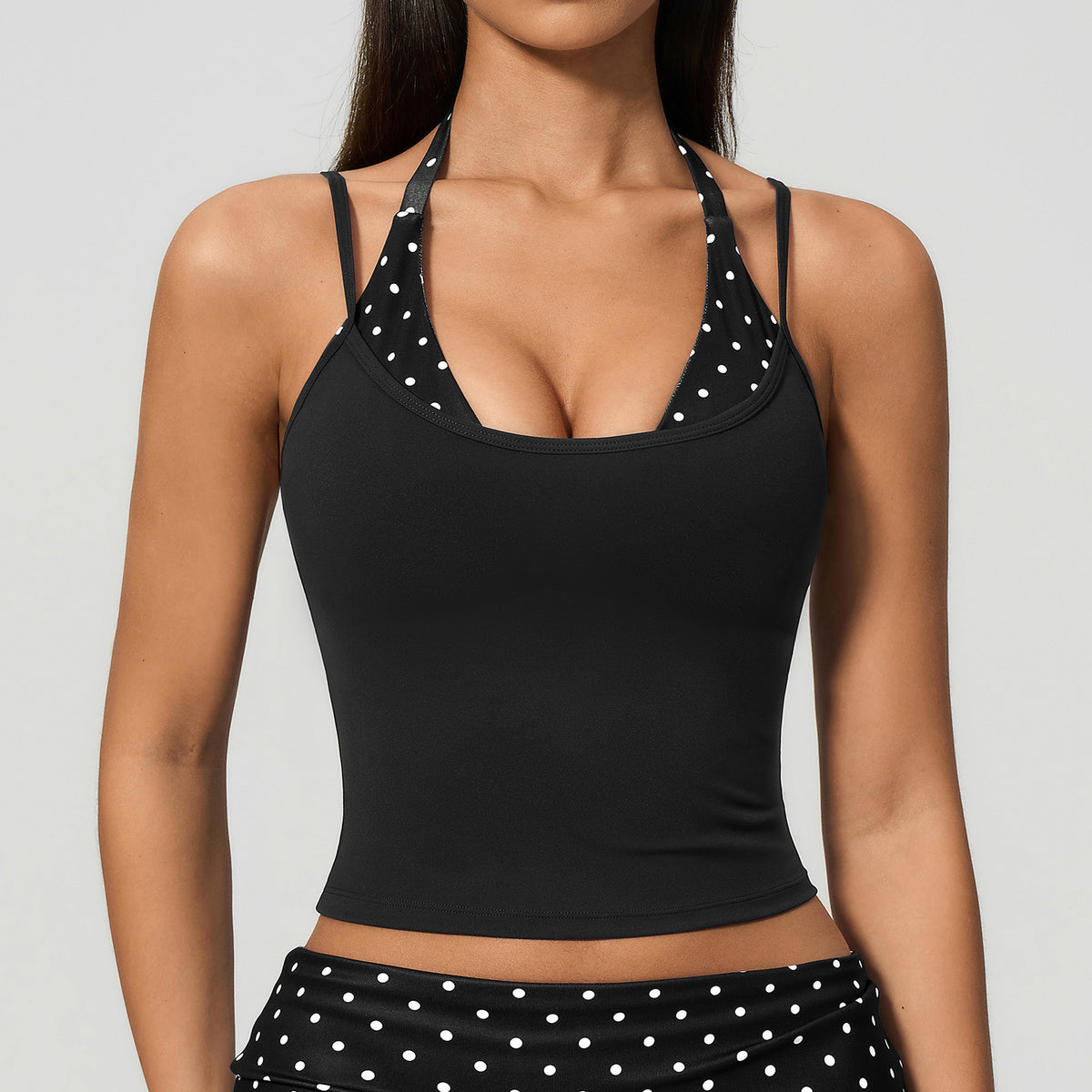 Black with white polka dot