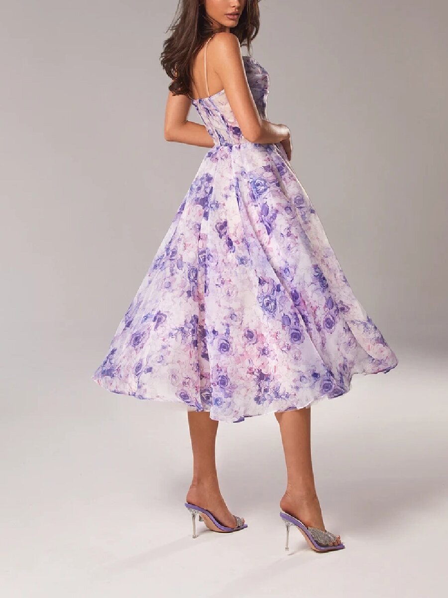 Women's Printed Strapless Maxi Dress