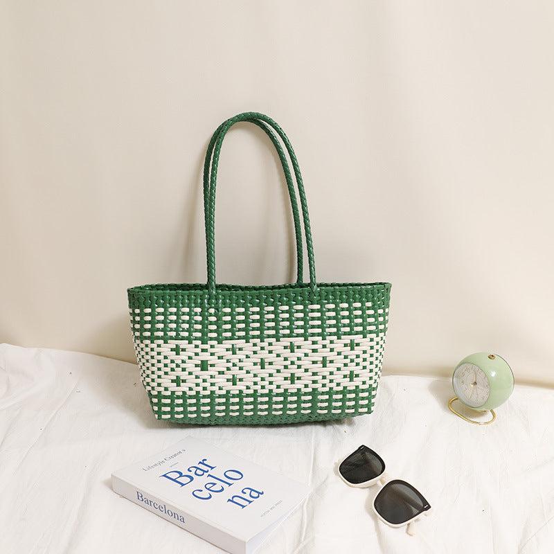 Multicolor Long Basket Dark Green