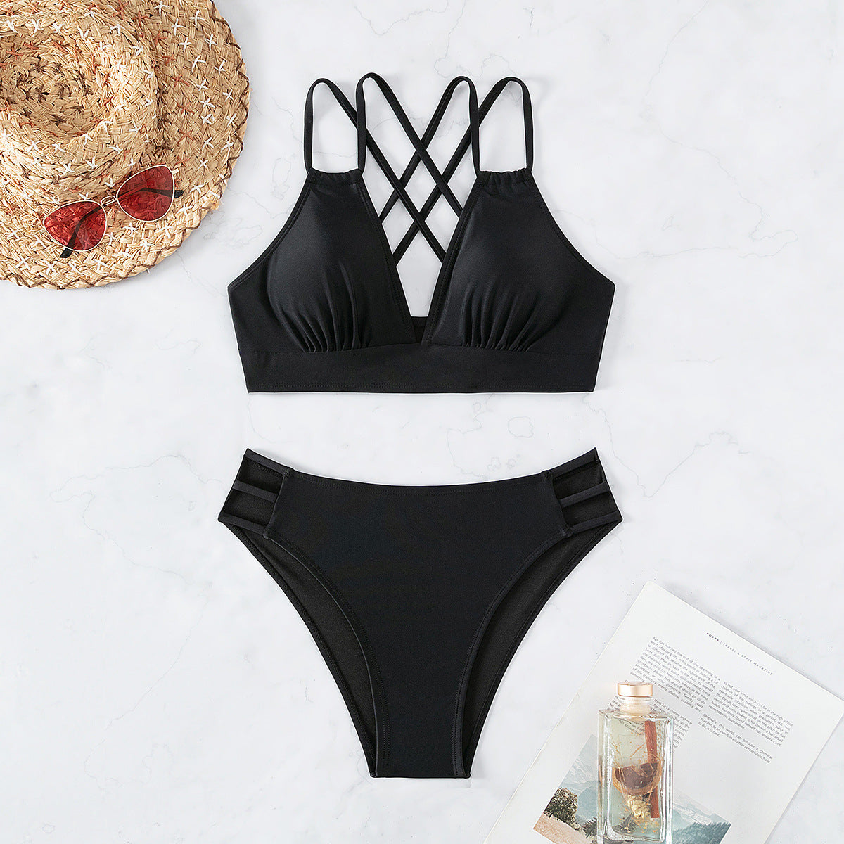 Solid Color Bikini Swimwear