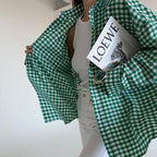 's Casual All Match Plaid Shirt Arrival Collared Long Sleeve Single Breasted Pocket Top