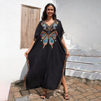 Rayon Embroidered Cover Up Swimwear