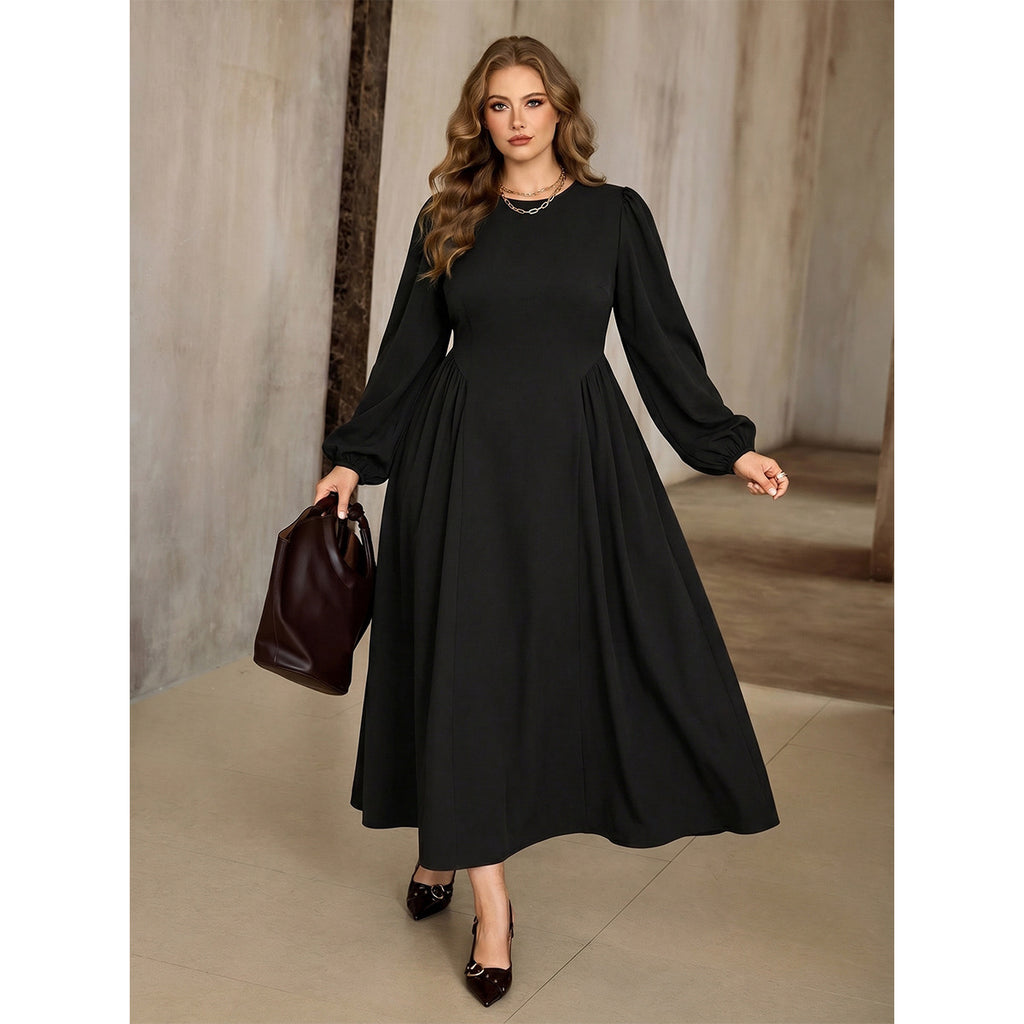 Plus Size Black Velvet Maxi Dress