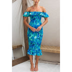 Women's Summer Off Shoulder Lace Skinny Sheath Elegant Sexy Dress