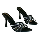 Rhinestone High-Heel Sandals