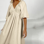 Cotton Hollow-Out Maxi Dress