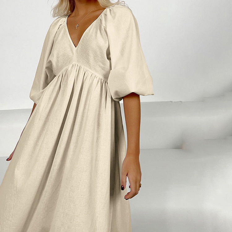 Cotton Hollow-Out Maxi Dress