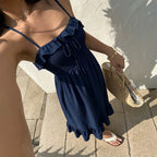 Women's Backless Ruffled Dress