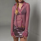 Women's Shoulder Small Decoration Long Sleeve Shirt Cardigan