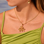 Stainless Steel Floral Cutout Necklace