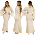 Direct Advanced Imitation Acetic Acid Solid-Color Dress