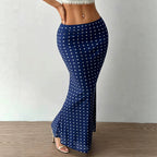 Summer Women Clothing Sexy Dot Mesh Skirt Slim Fit Sheath Skirt