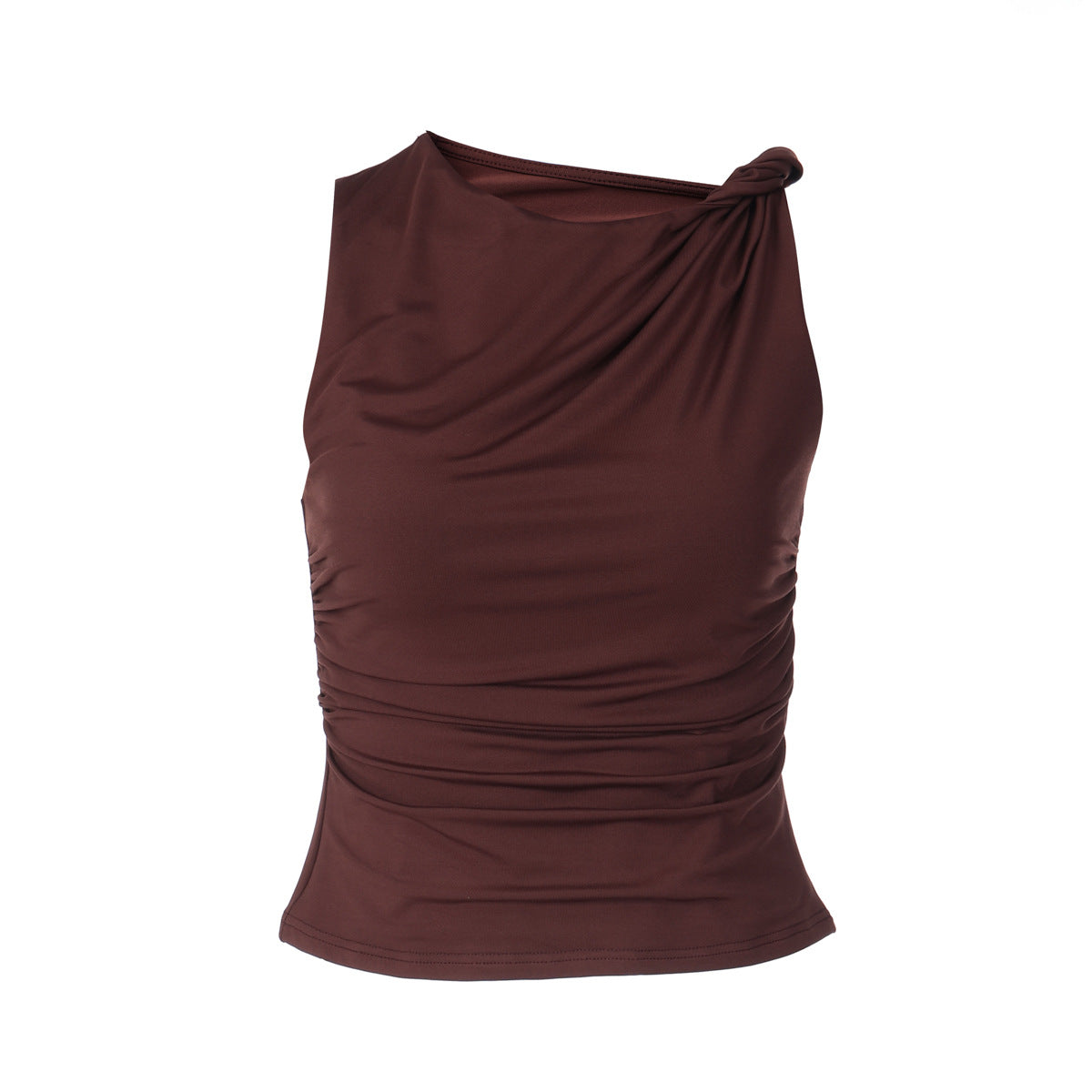 Women's Twisted Solid Color Sleeveless Top