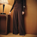 Women's A Line High Grade Wide Leg Pants Design Loose Drooping Slimming Light Luxury Straight Casual Pants