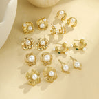 Floral Pearl Stud Earrings