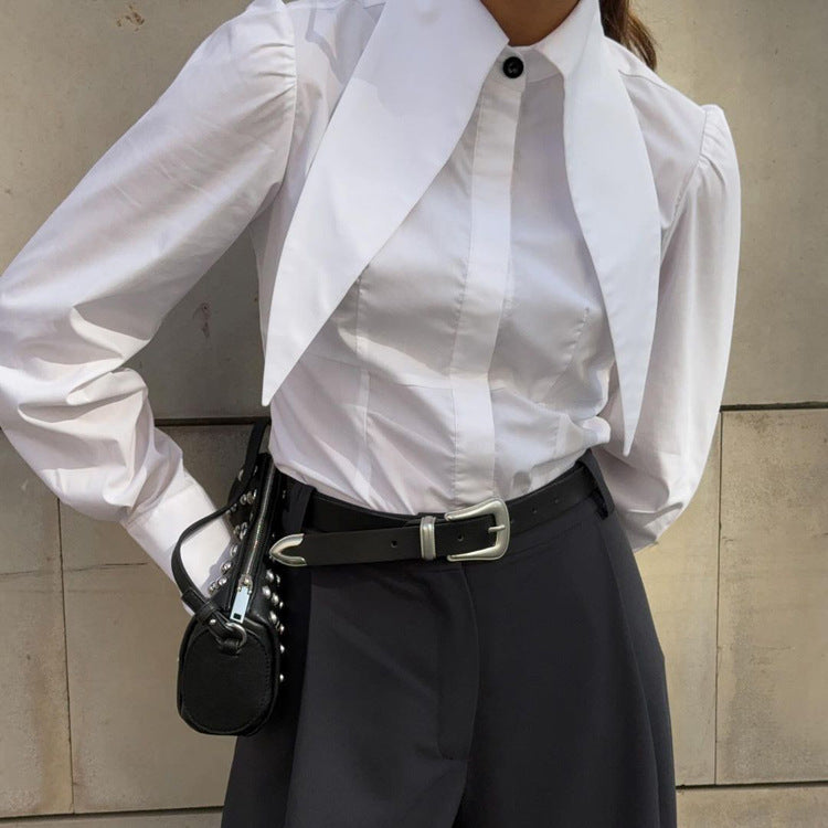 French White Collared Shirt
