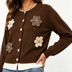 Women's Floral Embroidered Knit Cardigan