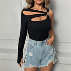 Women’s Asymmetric Cutout Cropped Street Top