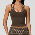 Brown White Polka Dot