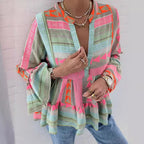 Fall Slim Fit Positioning Printed Long-Sleeved Shirt Women