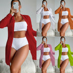 Split Solid Bikini Swimwear