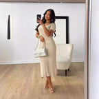 Short-Sleeve V-Neck Summer Dress