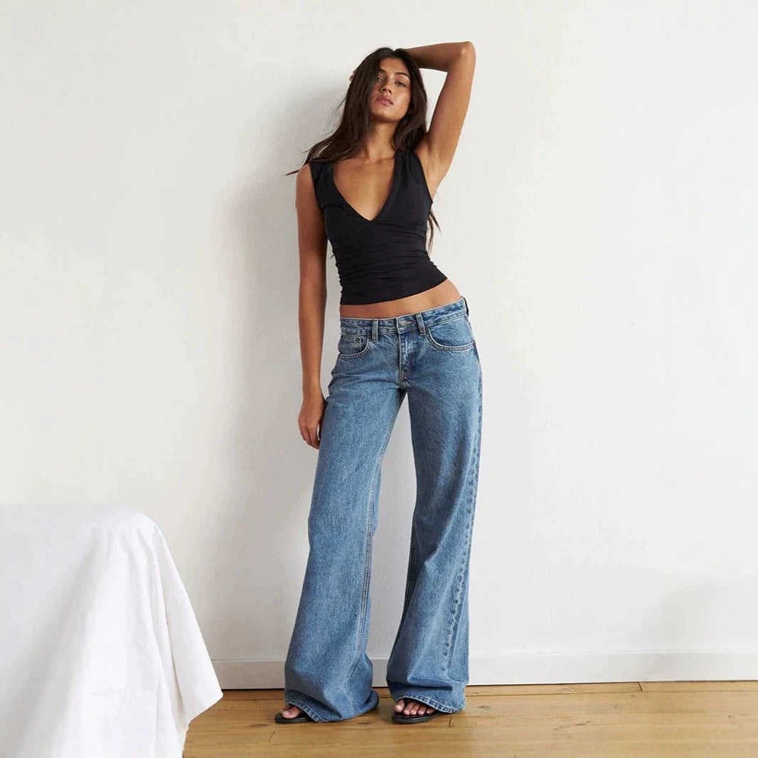 Women's Low Rise Straight Leg Jeans