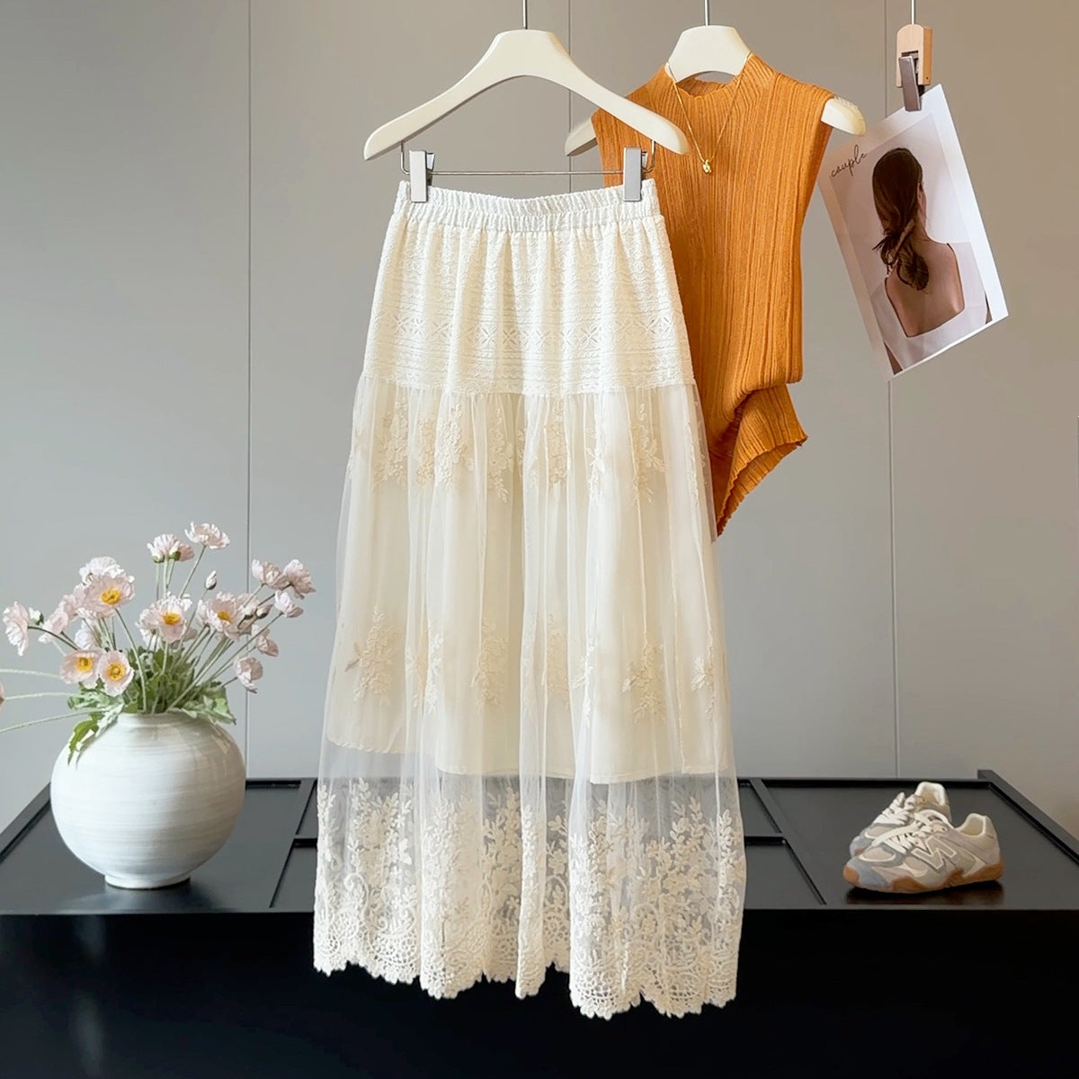 French Hollow Out CO Chain Link Fence Yarn Women Summer