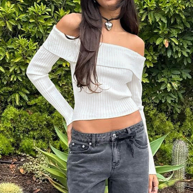 Women's Off-Shoulder Knit Pullover Sweater