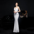 Women's Sequin Fishtail Formal Dress Etiquette Evening Dress Formal Gown