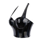 's Double Strap Halter Tube Top Bra With Steel Ring Chest Support