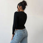 Women's Women Clothing Sexy T Shirt Autumn Winter Bow Short Long Sleeve Top