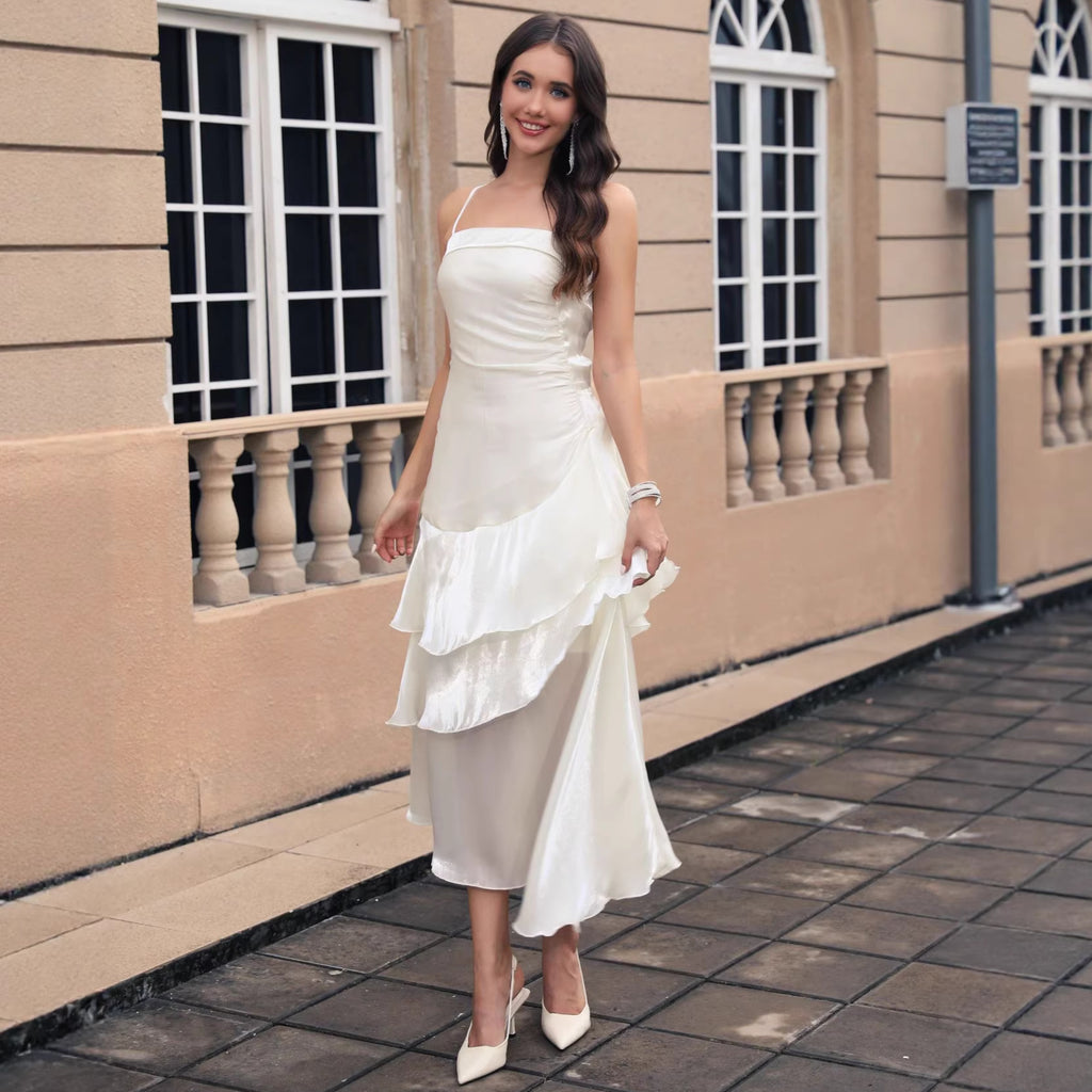 French Ceremony Cocktail Camisole Maxi Dress