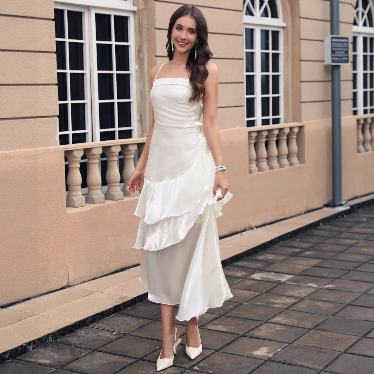 French Ceremony Cocktail Camisole Maxi Dress
