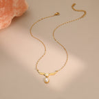Women's Angel Wings Pearl Necklace