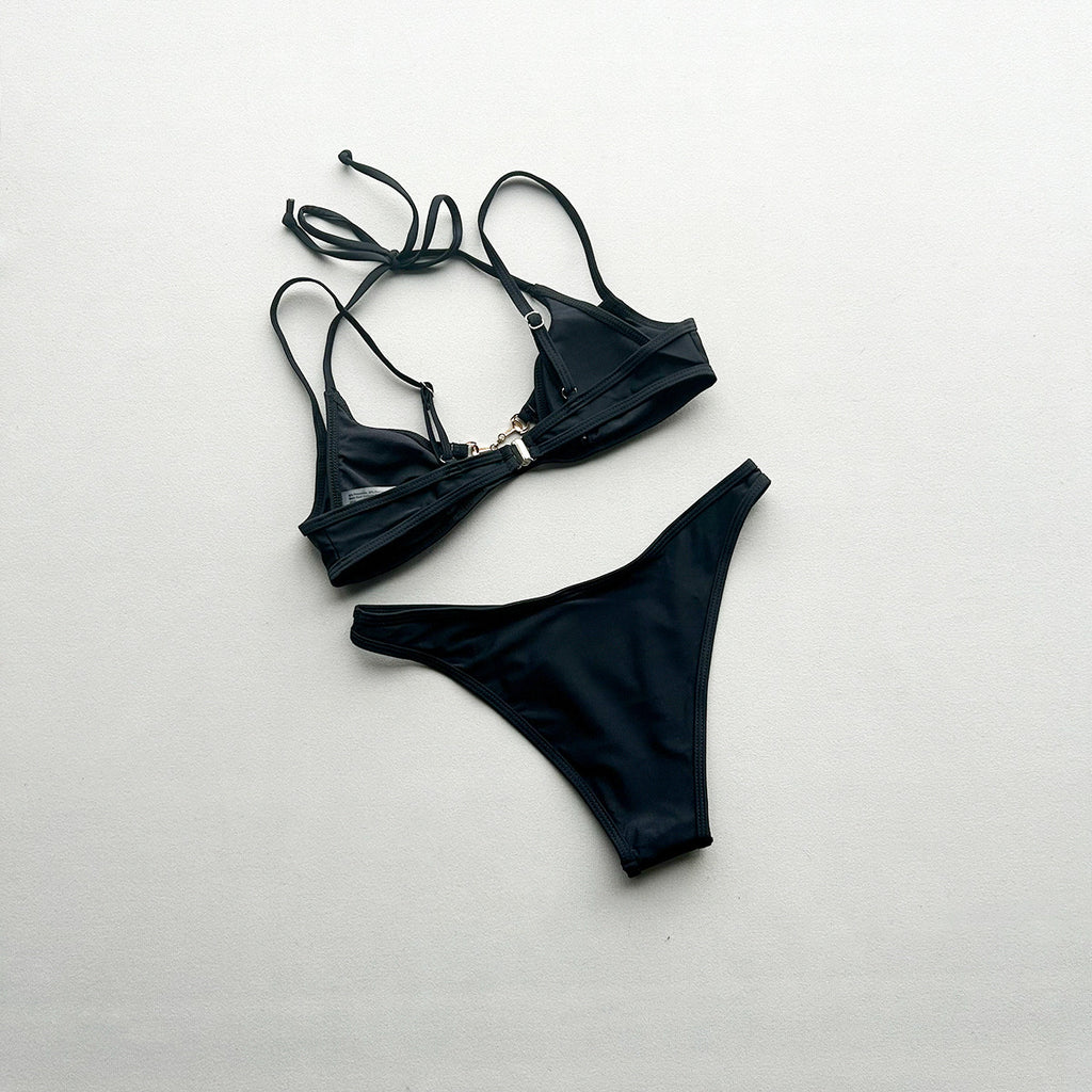 Bikini Solid One-piece Swimwear