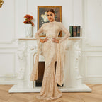 Women's High End Long Sequined Long Sleeve Round Neck Cocktail Dress