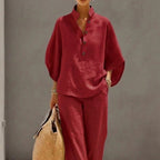 Women's Casual Shirt & Trousers Two-Piece Set