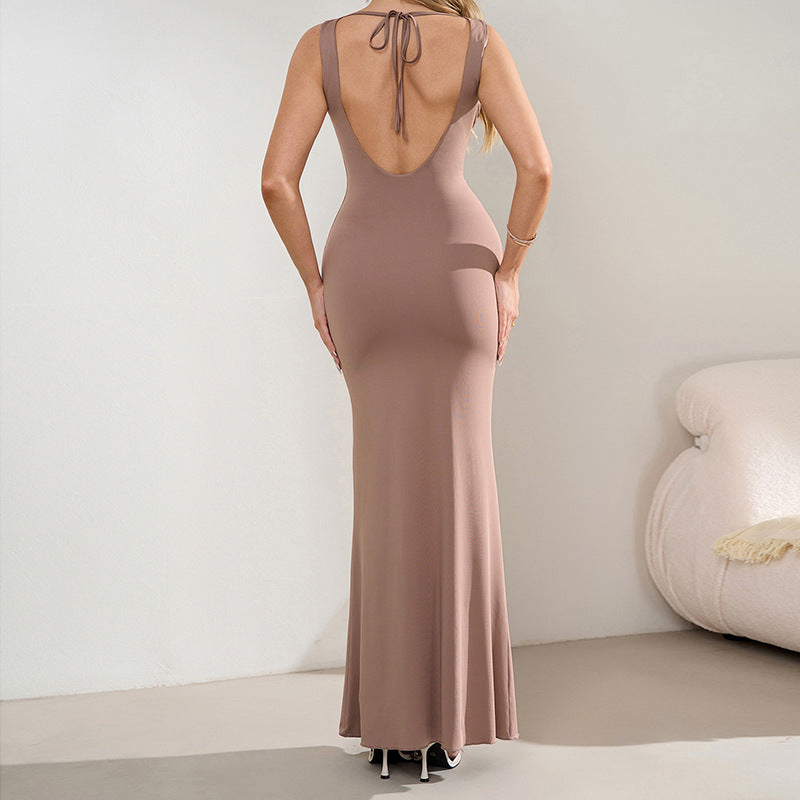 Women's Backless Halter Dress