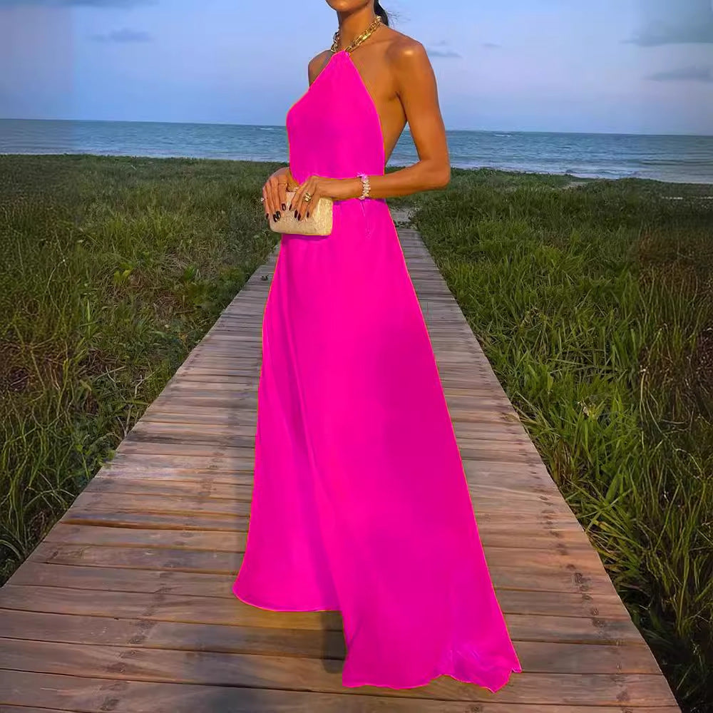 Women's Backless Halter Dress
